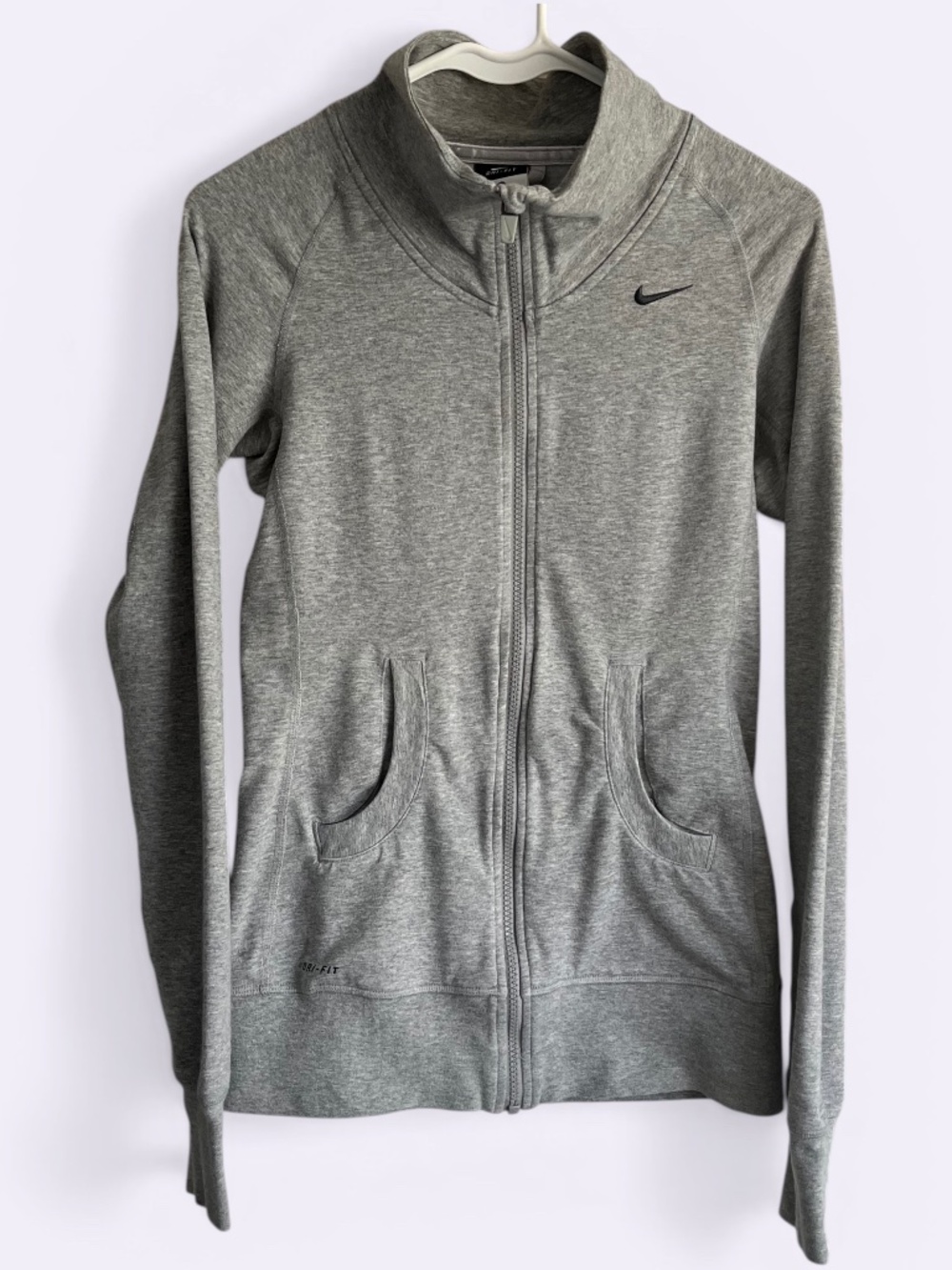Nike Cotton-Rich Gray Athletic Jacket Size S